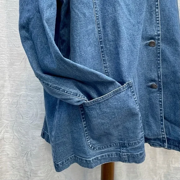 Denim & Co NWT Embroidered Denim Shirt Jacket - Picture 3 of 11